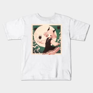 Paper Illustration of Devil Girl Kids T-Shirt